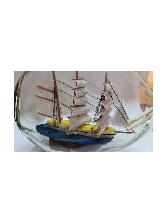 SP Souliotis Antike Dekorative Miniatur Glas Schiff 17x8.5x10cm