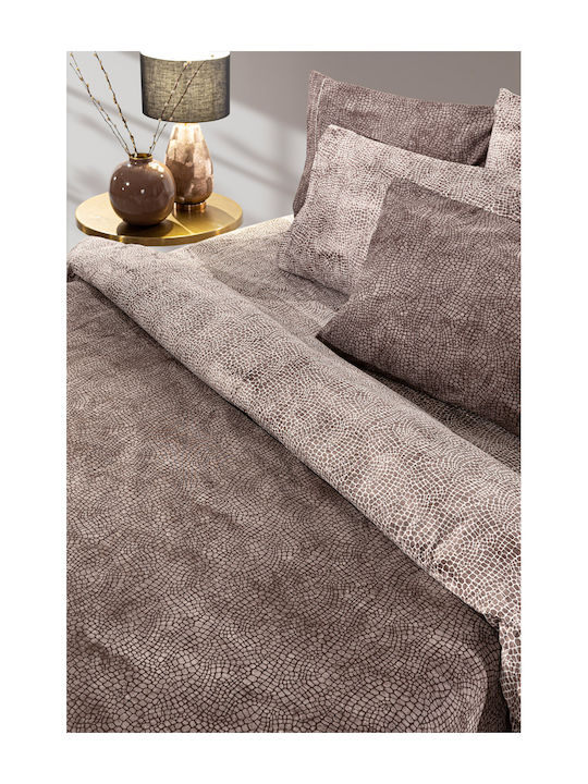 Guy Laroche Duvet Cover Set Cotton Queen with 2 Pillowcases 225x245 Safari Choco