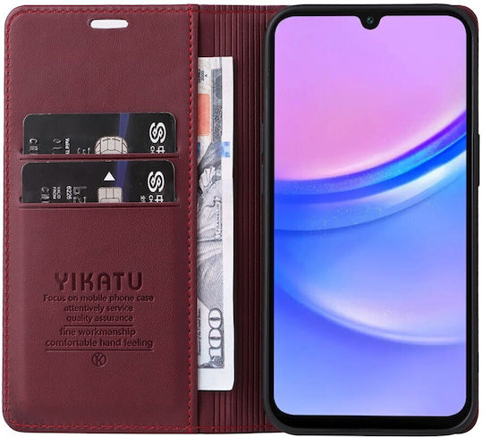 Yikatu Book Synthetic Leather / Silicone Red (Galaxy A17Oppo A17)