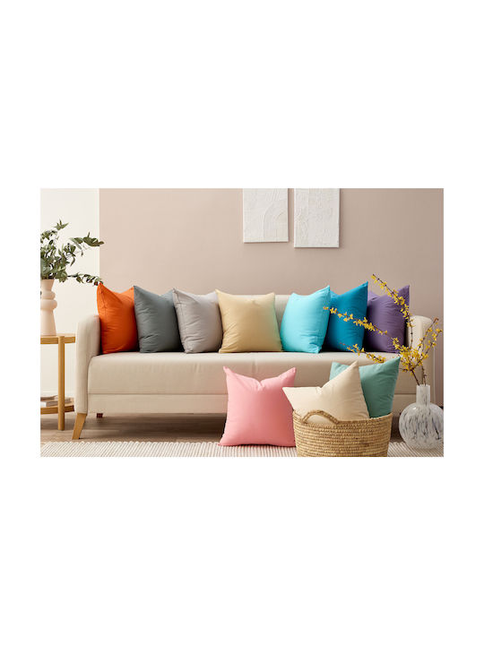 GM Home Διακοσμητική Μαξιλαροθήκη από 100% Βαμβάκι Γκρι 45x45εκ.