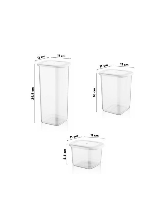 Set 6 Bucăți Casete pentru Paste Zahăr Cereale cu Capac Plastic Transparent 1750ml 6 Bucăți