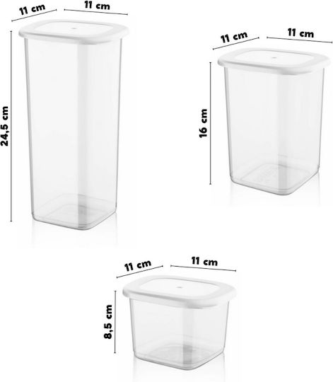 Set of 6 Pasta Sugar and Cereal Storage Boxes with Plastic Transparent Lid Capacity 1750ml 6 Pieces