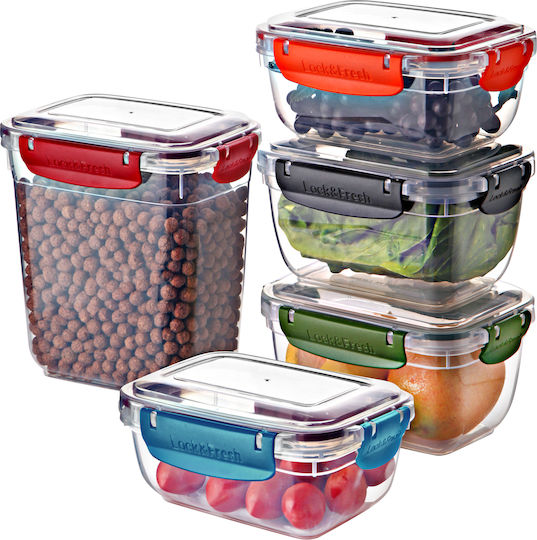 Set 5 Bucăți Vaze Utilizare Generală cu Capac Plastic Transparent 800ml 5 Bucăți Set 5 Bucăți Vaze Utilizare Generală cu Capac Plastic Transparent 800ml 5 Bucăți
