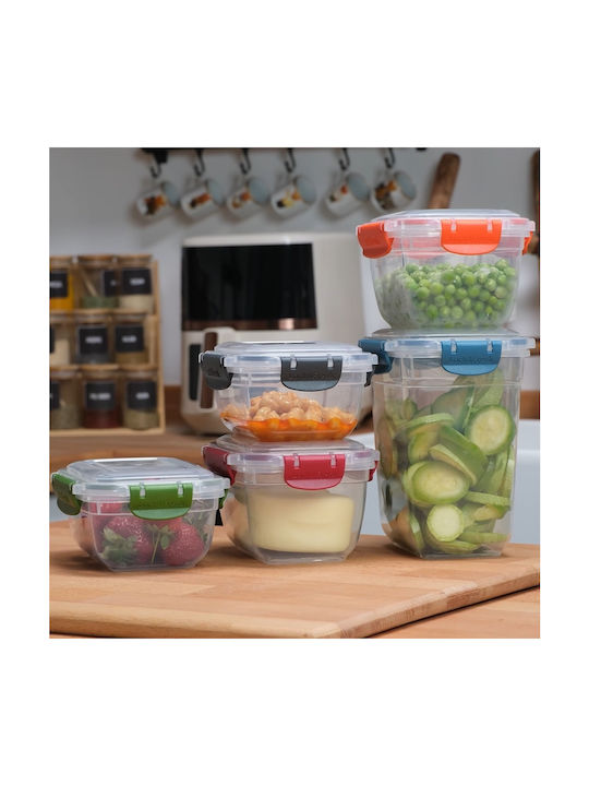 Set 5 Bucăți Vaze Utilizare Generală cu Capac Plastic Transparent 800ml 5 Bucăți