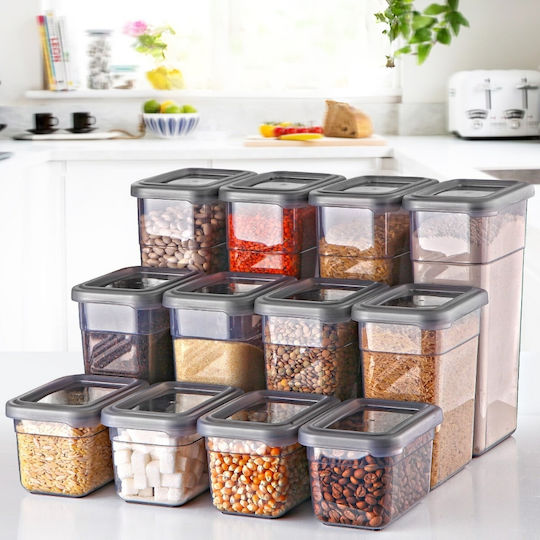 Jar for Pasta Sugar Cereals with Plastic Grey Lid 1580ml