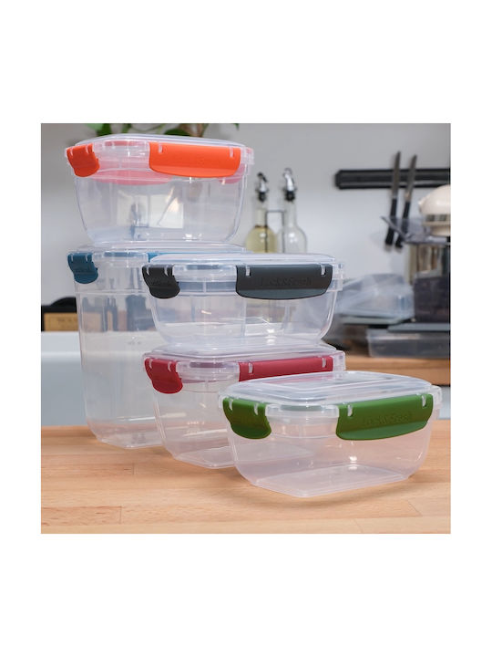Set 5 Bucăți Vaze Utilizare Generală cu Capac Plastic Transparent 800ml 5 Bucăți