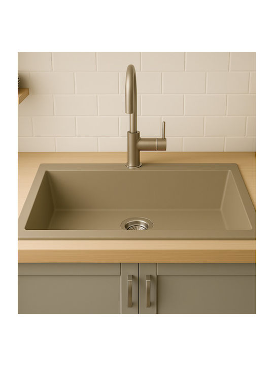 Unixton Drop-In Sink Synthetic Granite W78xD50cm Brown