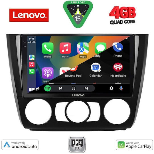 Lenovo Ηχοσύστημα Αυτοκινήτου για BMW Σειρά 1 2004-2013 με A/C (Bluetooth/USB/WiFi/GPS/Apple-Carplay/Android-Auto) με Οθόνη Αφής 9"