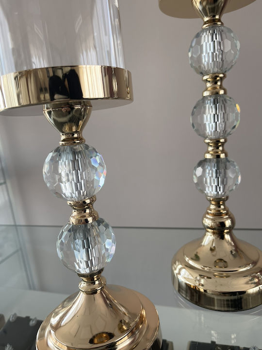 Kerzenhalter Glas in Gold Farbe 36cm 1Stück