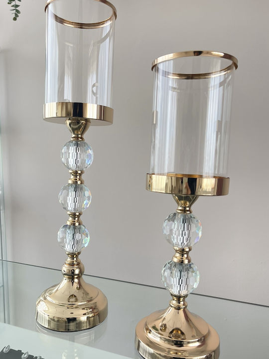 Kerzenhalter Glas in Gold Farbe 36cm 1Stück