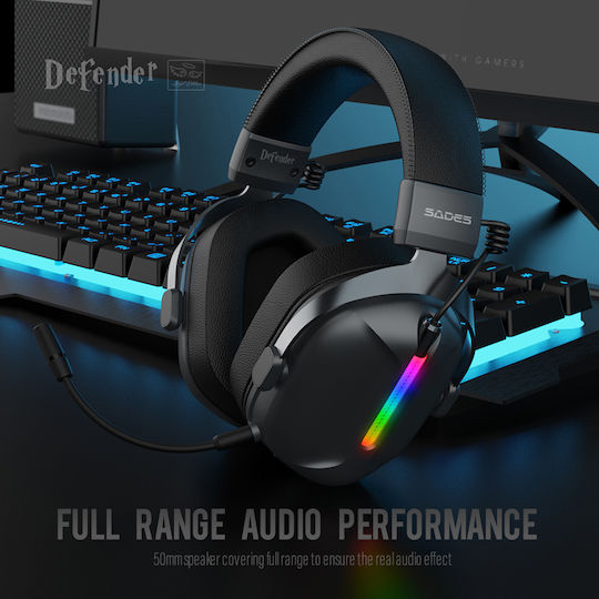 Sades Defender Ασύρματο Over Ear Gaming Headset με σύνδεση 3.5mm for Nintendo Switch / PC / PS4 / PS5 / XBOX