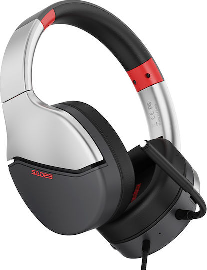Sades Spower Over Ear Gaming Headset με σύνδεση 3.5mm Λευκό for Nintendo Switch / PC / PS4 / PS5 / XBOX