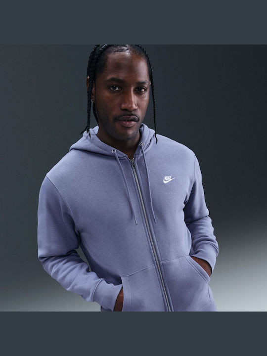 Hoodie Cardigan with Hood World Indigo White