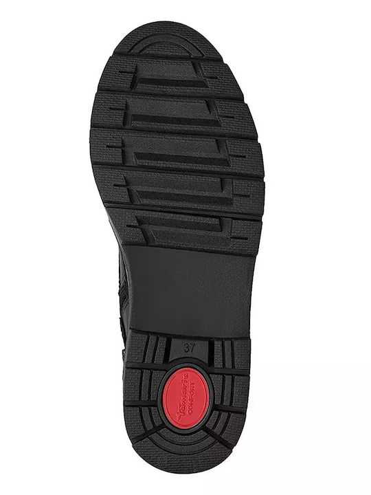 Leder Stiefeletten Damen Schwarz