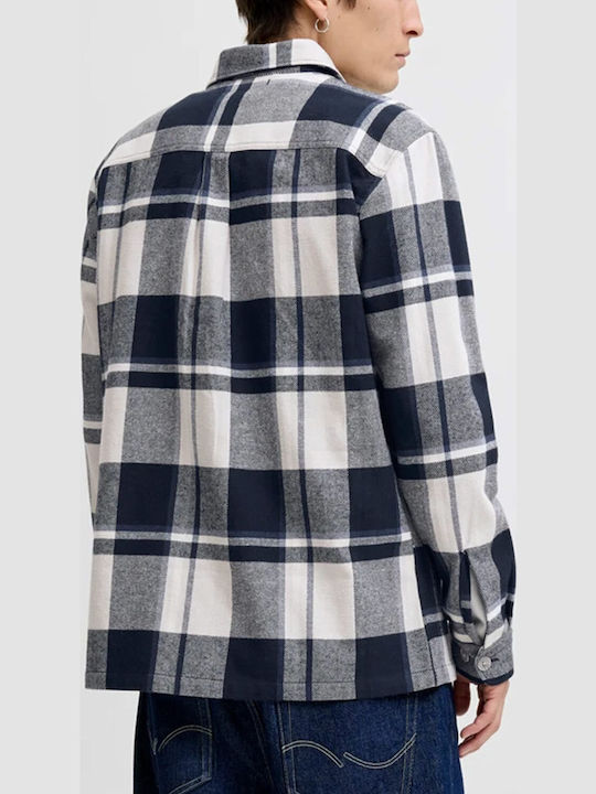 Jack & Jones Melange Cotton Overshirt Dark Navy