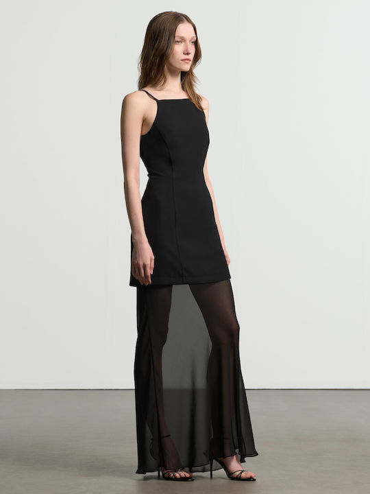 Rochie Maxi De Seara De Vară Spate Deschisă Cu Plasă Neagră