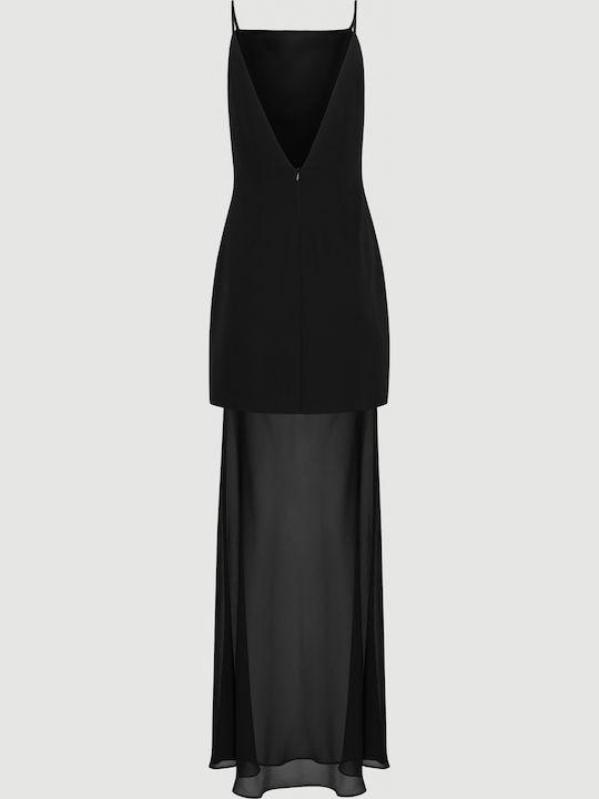 Rochie Maxi De Seara De Vară Spate Deschisă Cu Plasă Neagră