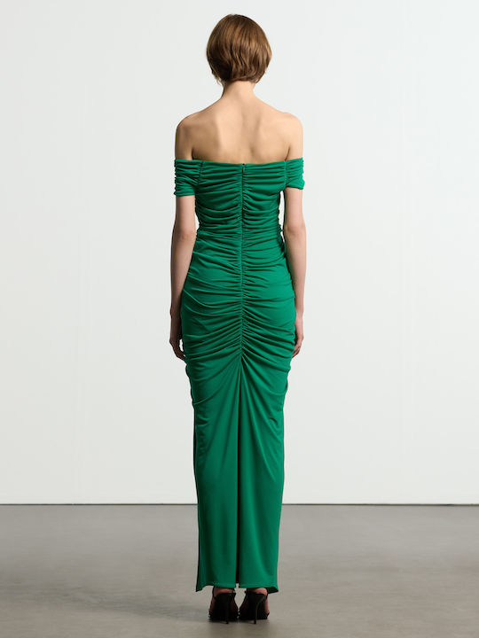 Maxi Abendkleid Drapiert Green