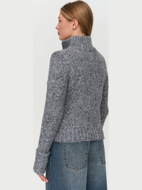 Jachetă de damă tricotată Gray -
