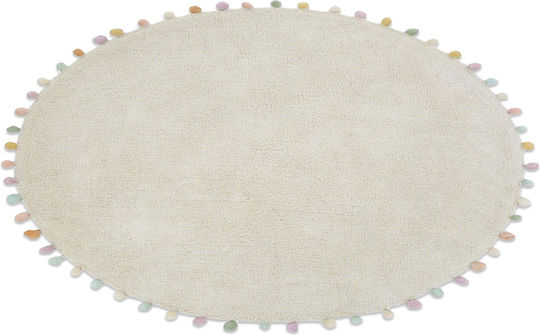 Bekas Carpets Joy Steps 1-iag-3534 Rug Round Cotton Ecru
