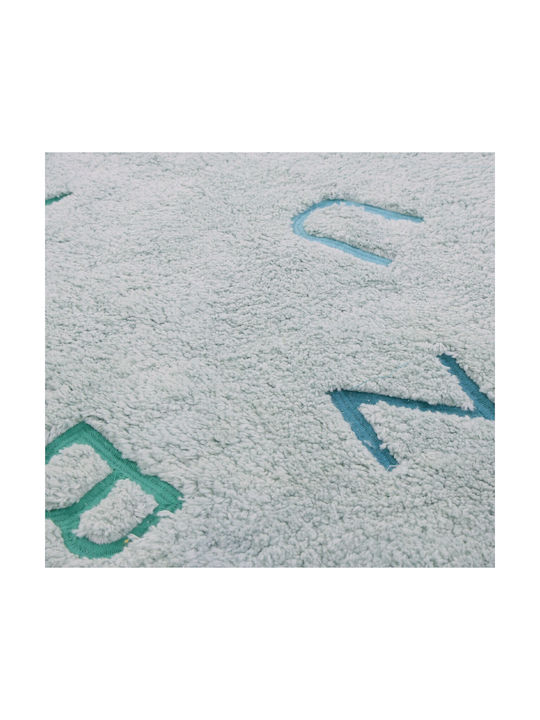 Bekas Carpets Joy Steps 1-iag-3713 Χαλί Στρογγυλό Βαμβακερό Τιρκουάζ Φ120cm