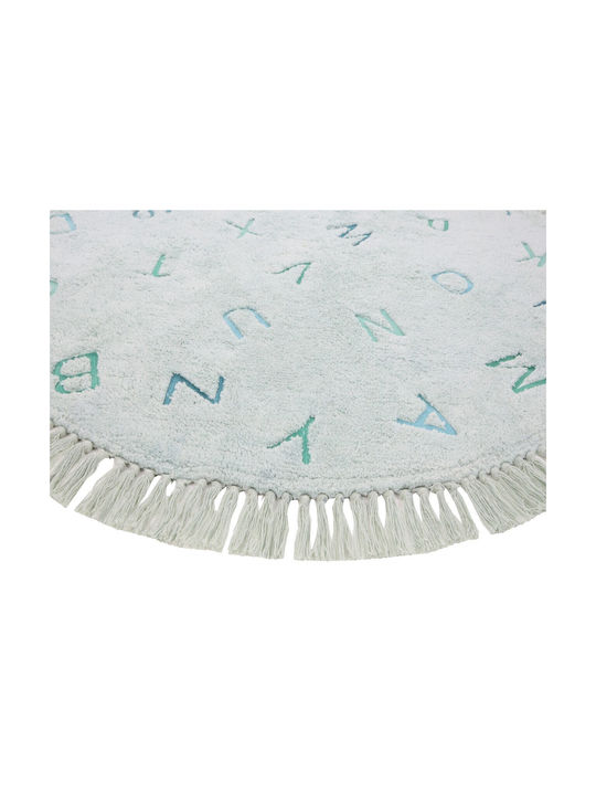Bekas Carpets Joy Steps 1-iag-3713 Χαλί Στρογγυλό Βαμβακερό Τιρκουάζ Φ120cm