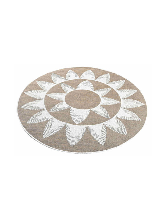 Balsan Gloria Marakes Handmade Rug Round Cotton White