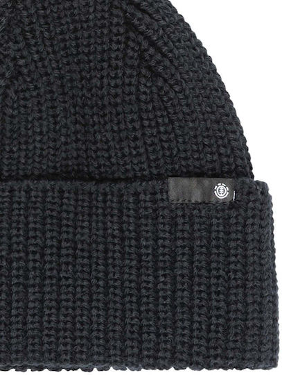 Beanie Unisex Σκούφος με Rib Πλέξη σε Μαύρο χρώμα