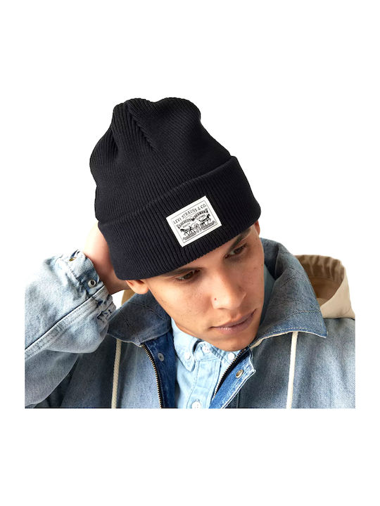 Beanie Männer Beanie mit Rippstrick in Schwarz Farbe