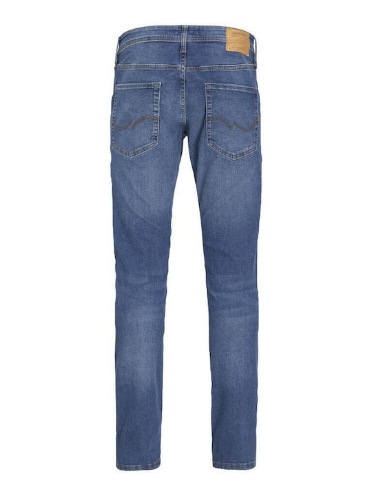 Ανδρικό Παντελόνι Τζιν Ελαστικό με Slim Baggy Εφαρμογή Μπλε