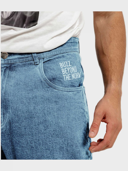 Ανδρικό Παντελόνι Τζιν με Relaxed Εφαρμογή Washed Mid
