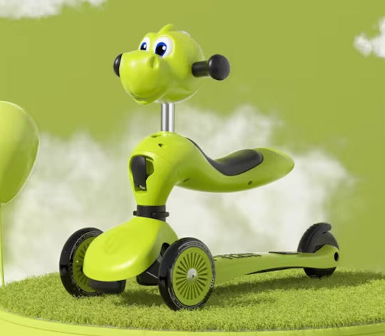 Kids Scooter Zinbang 3-in-1 Dinosaur Scooter 3-Wheel For Age 1-5 Green