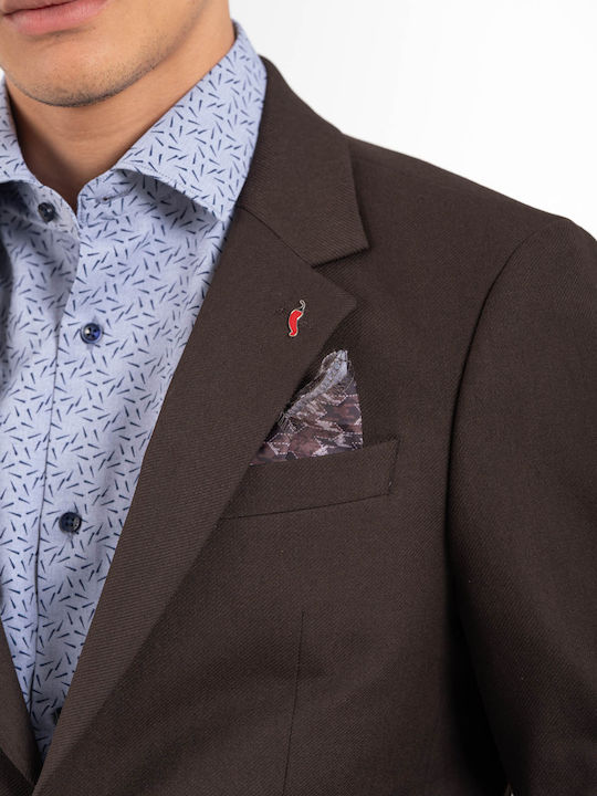Men's Suit Jacket Slim Fit Brown