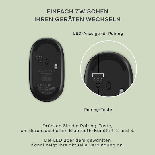 Satechi Onthego Ασύρματο Bluetooth Ποντίκι Μαύρο