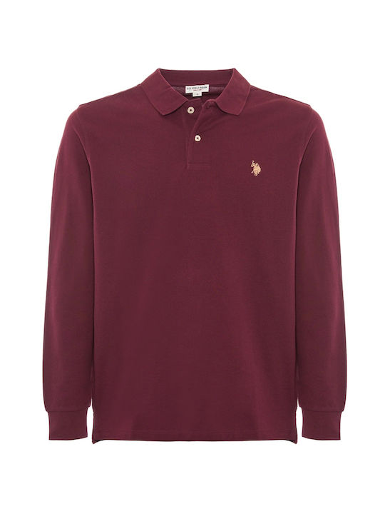 Bluza Polo Mânecă Lungă Burgundy