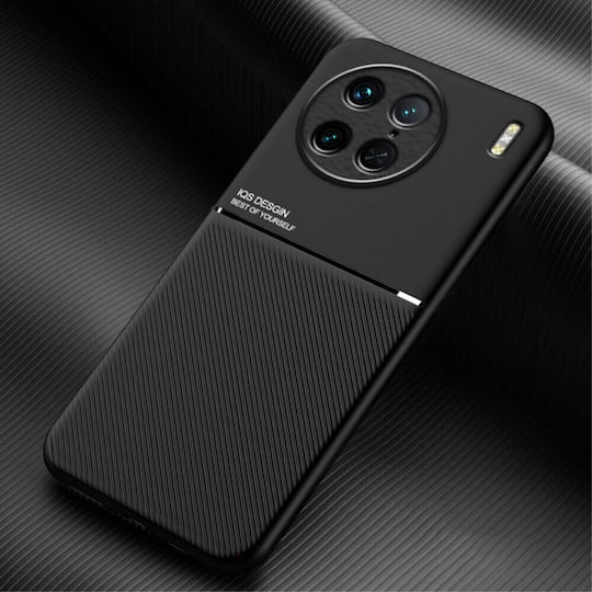 Mad Mask Inner Edge Задна корица Силикон / Метал / Кожа Черен (Vivo X90 Pro)