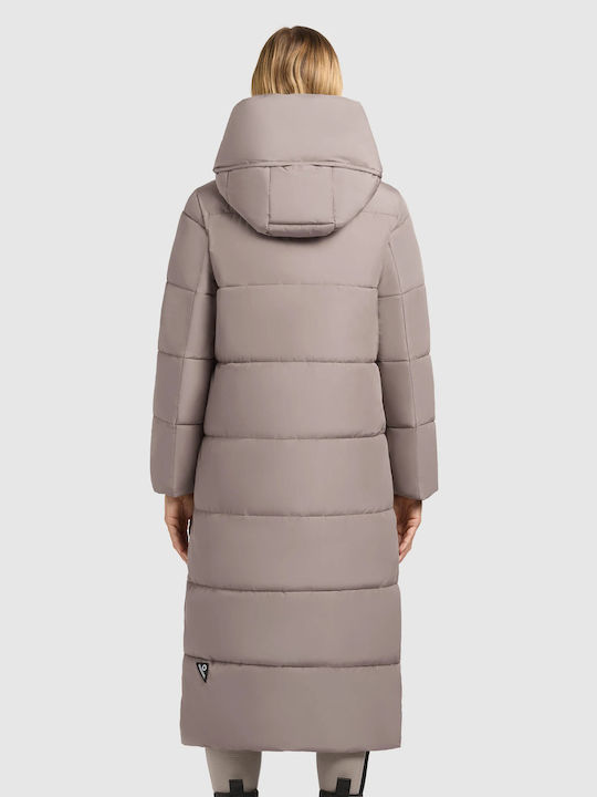 Women's Puffer Jacket for Winter with Hood Gray