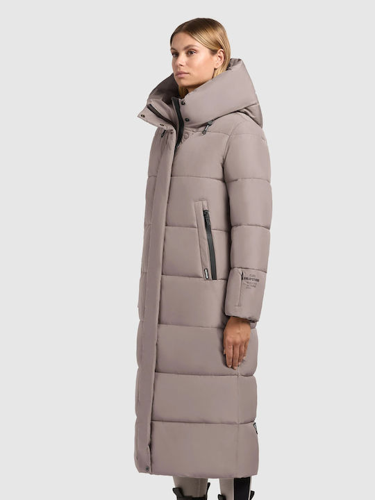 Women's Puffer Jacket for Winter with Hood Gray