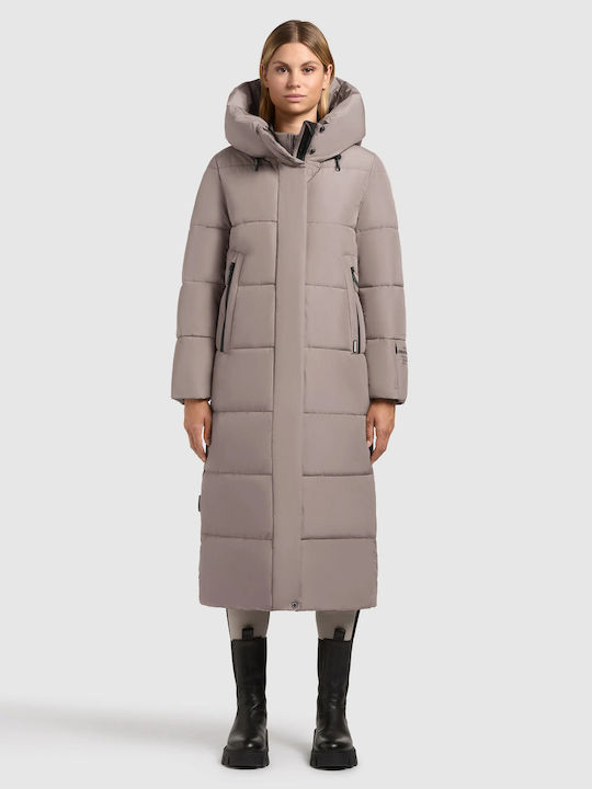Women's Puffer Jacket for Winter with Hood Gray