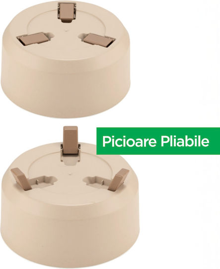 Set 3 Ghivece de Flori Plastice Gri