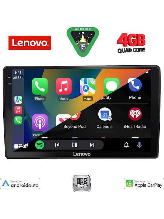 Lenovo Car Audio System for Audi A4 2008-2015 (Bluetooth/USB/AUX/WiFi/GPS/Apple-Carplay/Android-Auto) with Touch Screen 10"