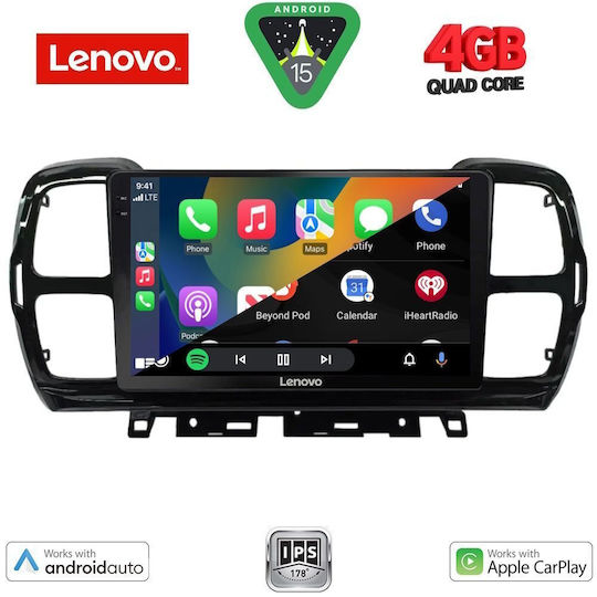 Lenovo Car Audio System for Citroen C5 Aircross 2017-2021 (Bluetooth/USB/AUX/WiFi/GPS/Apple-Carplay/Android-Auto) with Touch Screen 9"