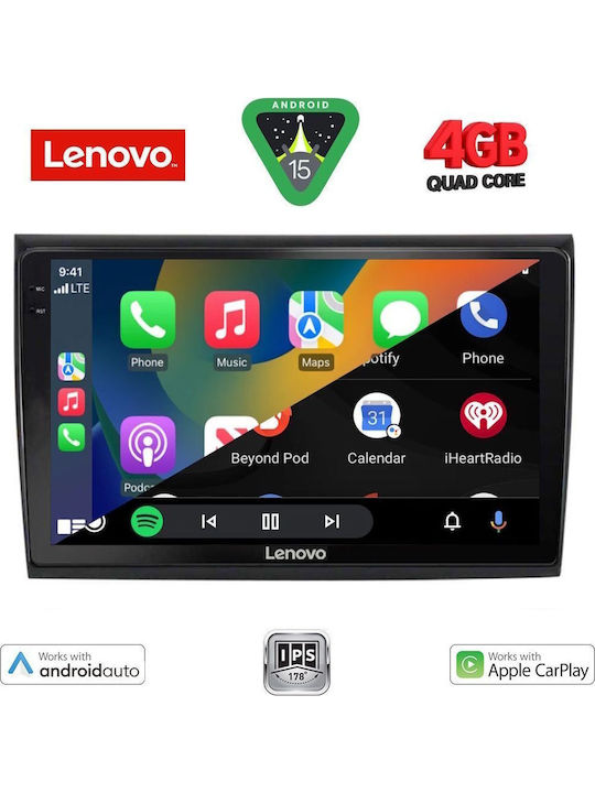 Lenovo Car Audio System for Fiat Bravo 2007 (Bluetooth/USB/AUX/WiFi/GPS/Apple-Carplay/Android-Auto) with Touch Screen 9"