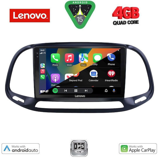 Lenovo Ηχοσύστημα Αυτοκινήτου για Opel Combo Fiat Doblo 2015-2018 (Bluetooth/USB/AUX/WiFi/GPS/Apple-Carplay/Android-Auto) με Οθόνη Αφής 9"