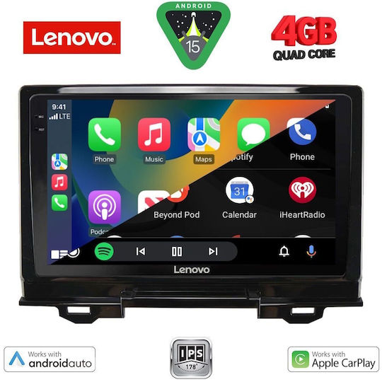 Lenovo Car Audio System for Honda HR-V 2021 (Bluetooth/USB/AUX/WiFi/GPS/Apple-Carplay/Android-Auto) with Touch Screen 9"