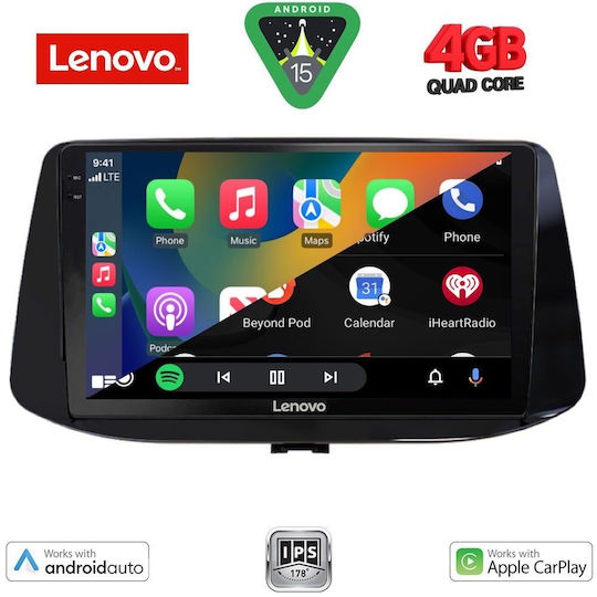 Lenovo Ηχοσύστημα Αυτοκινήτου για Hyundai i30 2018 (Bluetooth/USB/AUX/WiFi/GPS/Apple-Carplay/Android-Auto) με Οθόνη Αφής 9"