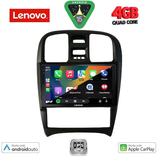 Lenovo Car Audio System for Hyundai Sonata 2000-2006 (Bluetooth/USB/AUX/WiFi/GPS/Apple-Carplay/Android-Auto) with Touch Screen 9"