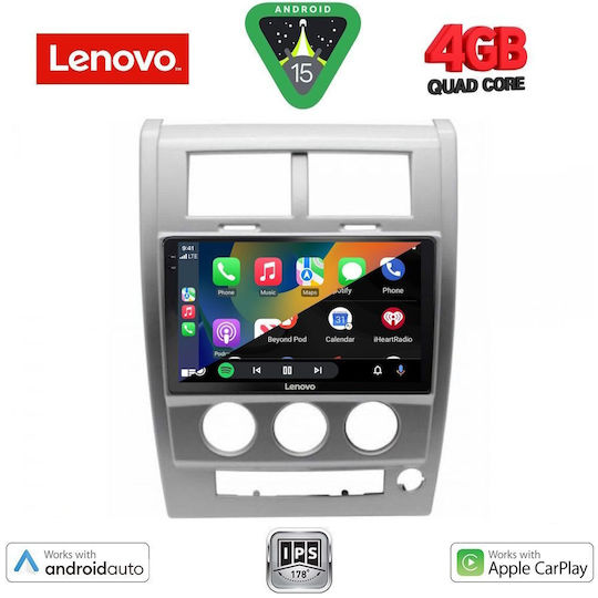 Lenovo Ηχοσύστημα Αυτοκινήτου για Jeep Cherokee / Liberty 2007-2014 (Bluetooth/USB/AUX/WiFi/GPS/Apple-Carplay/Android-Auto) με Οθόνη Αφής 10"