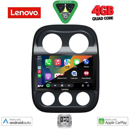 Lenovo Ηχοσύστημα Αυτοκινήτου για Jeep Compass / Patriot 2007-2016 (Bluetooth/USB/AUX/WiFi/GPS/Apple-Carplay/Android-Auto) με Οθόνη Αφής 10"