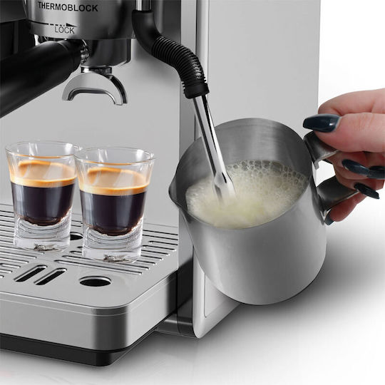 Rohnson Automatic Espresso Machine 2800W Pressure 20bar with Grinder Silver R-98200